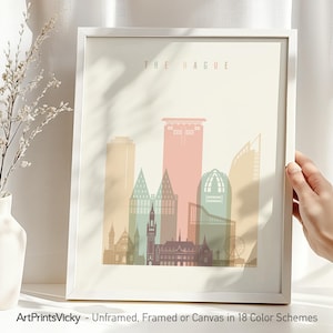 The Hague Netherlands Poster: Pastel Cityscape Art Print