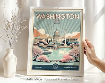 Washington DC art print | Washington DC Poster in Retro Style | Travel Gifts | Customised Prints | ArtPrintsVicky