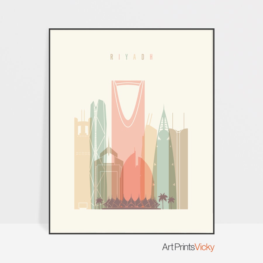 Riyadh Print Riyadh Poster Riyadh Skyline Riyadh Wall Art Etsy