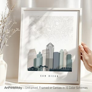 San Diego Street Map Art Print - City Map & Skyline Poster | ArtPrintsVicky