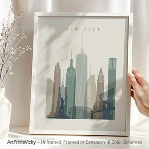 New York City Print, NYC Poster, Manhattan Skyline Wall Art