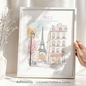 Paris Poster - Eiffel Tower Wall Art Print | ArtPrintsVicky