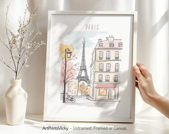 Paris Poster - Eiffel Tower Wall Art Print | ArtPrintsVicky