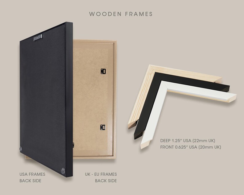 a picture frame with a wooden frame and a black picture frame