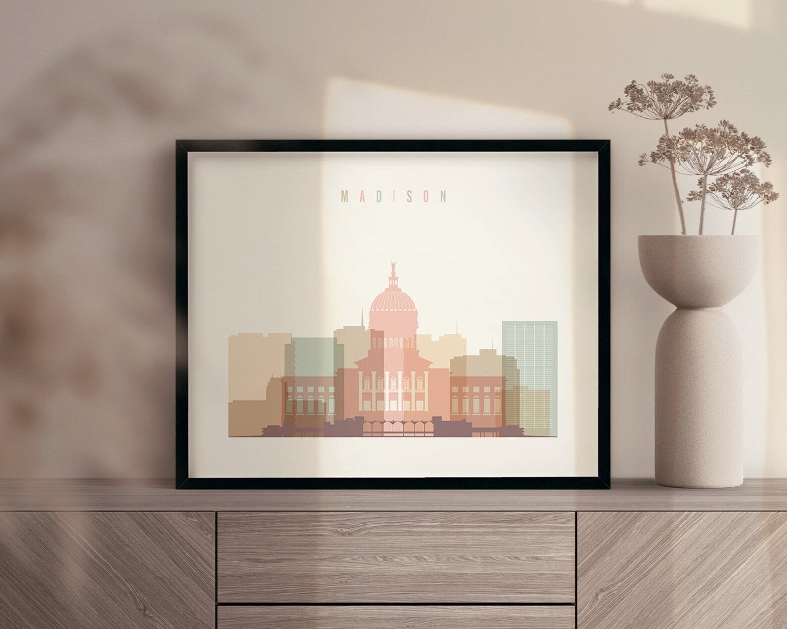 Madison Art Print Madison Wall Art Madison Wisconsin Skyline Etsy