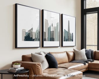 Sydney 3 Piece Wall Art Prints, Sydney Skyline Poster Set | ArtPrintsVicky