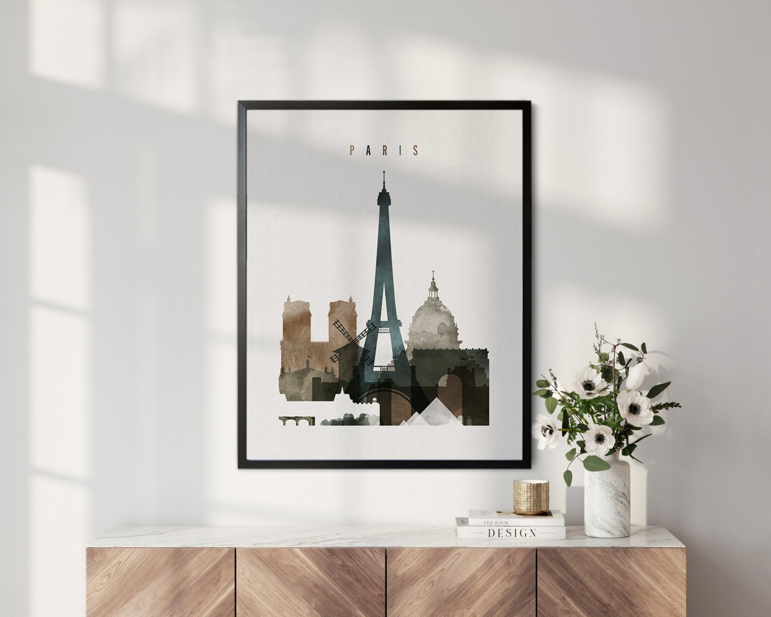 Paris Print Poster Paris Skyline Wall Art Artprintsvicky Etsy