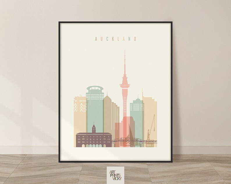 Auckland Print Poster Wall Art Auckland New Zealand Etsy
