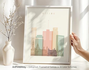Ottawa print, poster wall art, Ontario cityscape, Travel poster, City print, Travel gifts, Office decor | ArtPrintsVicky