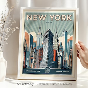 Vintage New York City Skyline Poster: Personalized NYC Wall Art