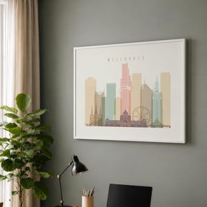 Lámina decorativa de Melbourne, pósteres de paisajes urbanos de Victoria, Australia, regalos de viaje imagen 4