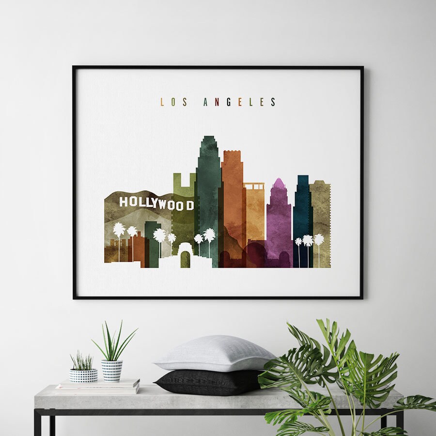 Los Angeles wall art Los Angeles print travel poster Etsy