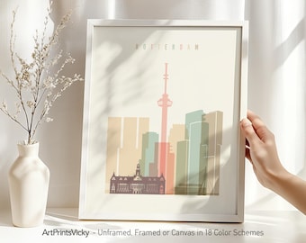 Rotterdam print, wall art poster, Netherlands cityscape, Travel poster, City print, Travel gifts, Office decor | ArtPrintsVicky