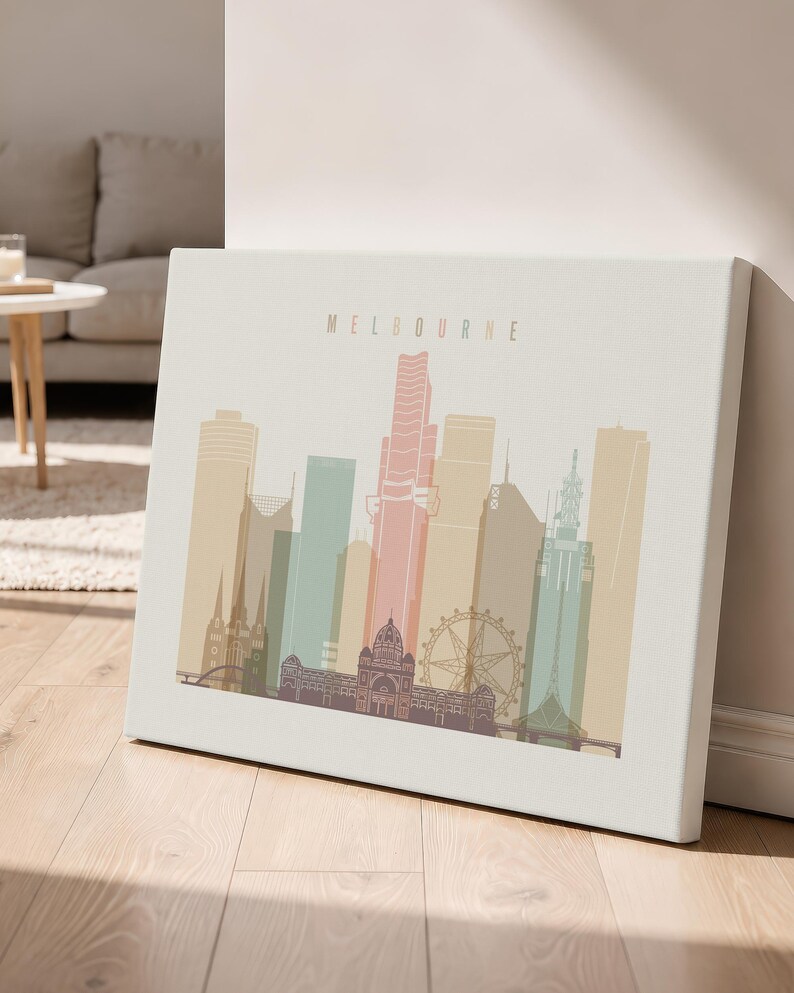 Lámina decorativa de Melbourne, pósteres de paisajes urbanos de Victoria, Australia, regalos de viaje imagen 5