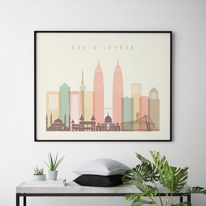 Kuala Lumpur art print Kuala Lumpur wall art Malaysia Etsy