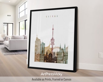 Vienna poster, print wall art, Austria cityscape, Travel poster, City print, Travel gifts, Office decor | ArtPrintsVicky