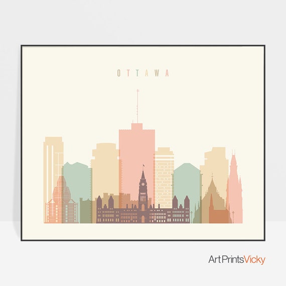 Ottawa Wall Art Print Ottawa Poster Ottawa Skyline Ontario Etsy