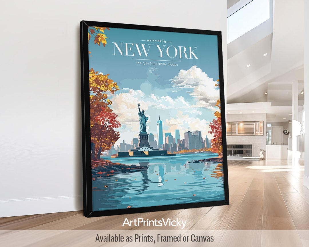 New York Poster Print, New York City Travel Print, Skyline Wall Art ...