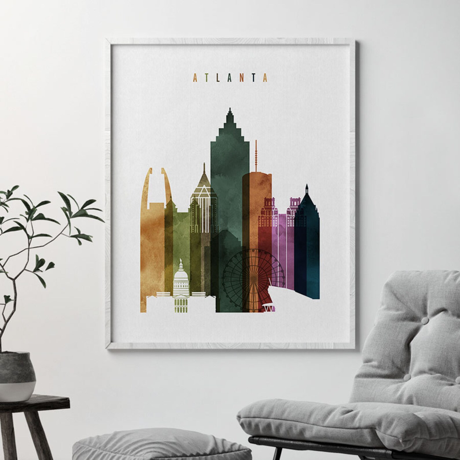 Atlanta Wall Art Print Atlanta Poster Artprintsvicky Etsy