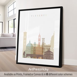 Florence art print, poster wall art, Florence Italy travel poster, City print, Travel gifts, Office decor | ArtPrintsVicky