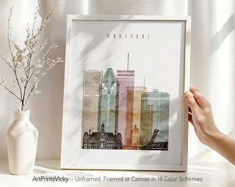 Montreal poster, print wall art, Montreal cityscape, Travel poster, City print, Travel gifts, Office decor | ArtPrintsVicky