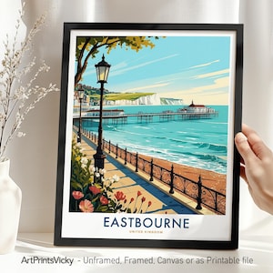 Eastbourne Travel Poster: UK Cityscape Art Print