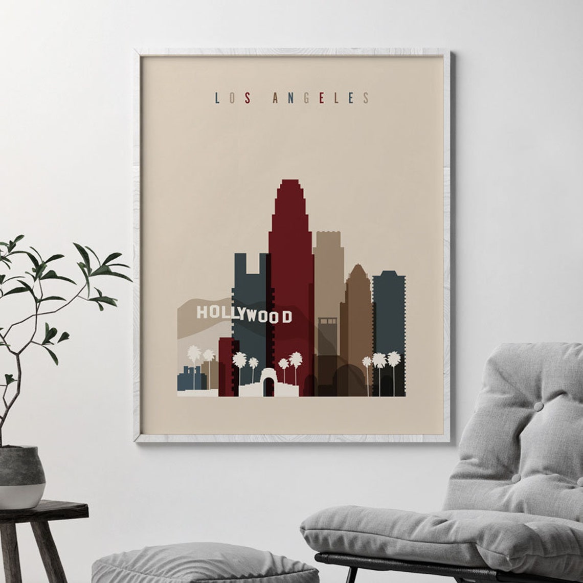 Los Angeles print wall art Los Angeles poster Los Angeles Etsy