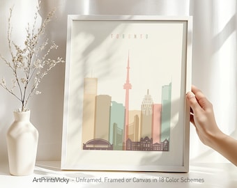 Toronto poster, Toronto print, Toronto skyline art, Toronto wall art, Canada prints, travel gift, home decor | ArtPrintsVicky