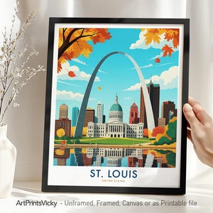 St. Louis Skyline Art Print: Cityscape Travel Poster, Missouri