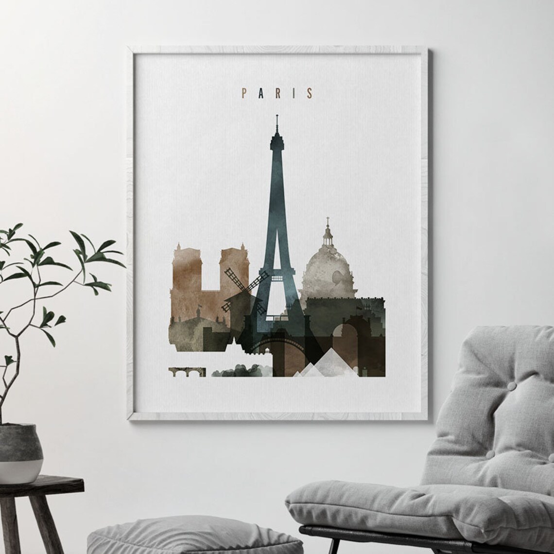 Paris Print Poster Paris Skyline Wall Art Artprintsvicky Etsy