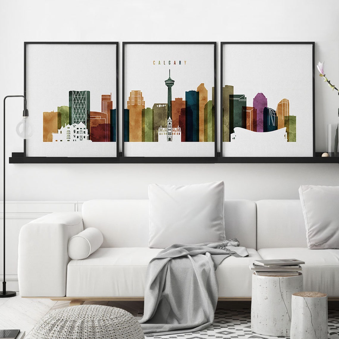 Calgary prints set Calgary prints wall art set of 3 Triptych Etsy