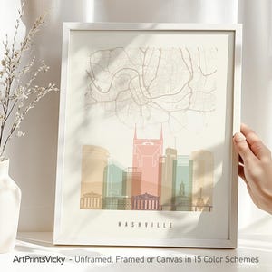 Nashville Street Map Print - City Map & Skyline Poster | ArtPrintsVicky