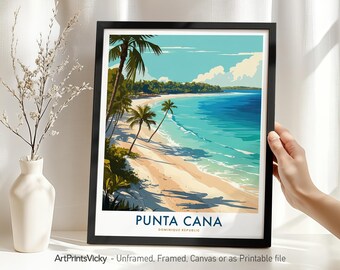Punta Cana Travel Print - Caribbean Poster | Wall Art for Home Decor or Gift