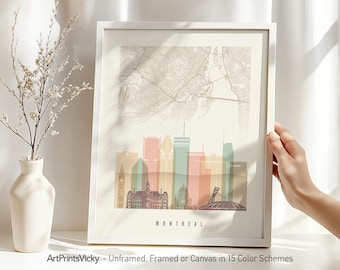 Montreal Map Print - City Map & Skyline Poster | ArtPrintsVicky