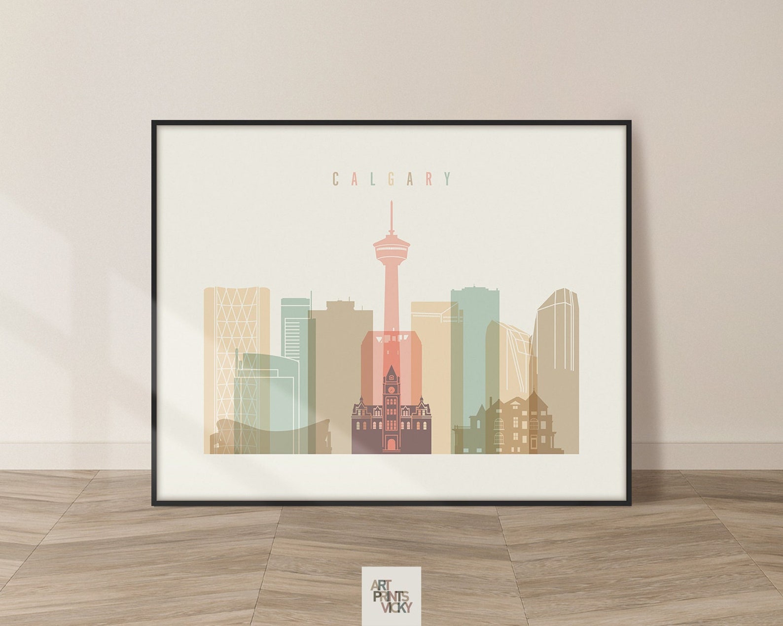 Calgary Art Print Calgary Poster Calgary Skyline Wall Art Etsy