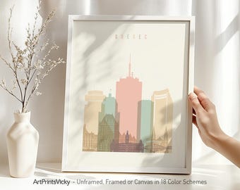 Quebec City poster, print wall art, Canada cityscape, Travel poster, City print, Travel gifts, Office decor | ArtPrintsVicky