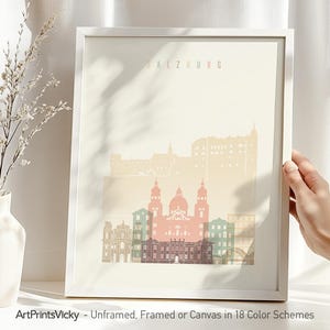 Salzburg Austria Poster: Vintage Cityscape Travel Print