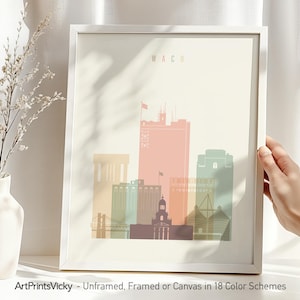 Waco Texas Skyline Print: Modern Cityscape Art, Travel Souvenir