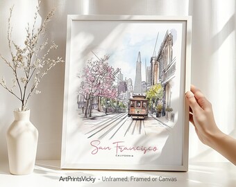 San Francisco Art Print | Wall Art Poster | Home or Office Decor | San Francisco Illustrations | Travel Gift | ArtPrintsVicky