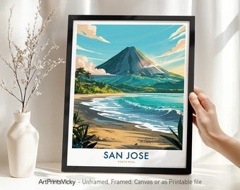Costa Rica Travel Print | San Jose Poster Wall Art | Housewarming Gift