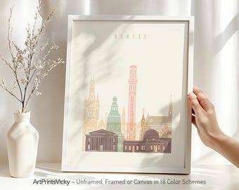 Dundee Print, Poster Skyline, Travel Decor, Personalised City Print | ArtPrintsVicky