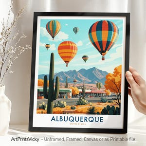 Albuquerque Travel Poster - New Mexico City Print, Albuquerque Cityscape Wall Hanging, Home Decor,  Housewarming Gift