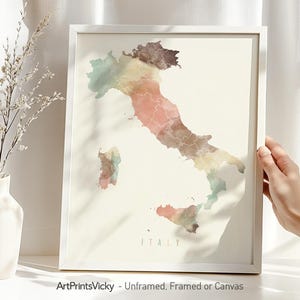 Italy map poster print | Personalised gifts wall art | Decor for home and office | ArtPrintsVicky