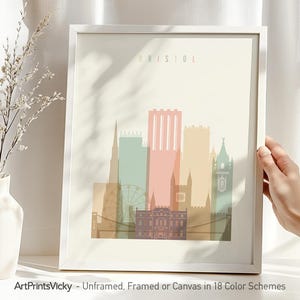 Bristol Skyline Print, Bristol Wall art Poster | ArtPrintsVicky