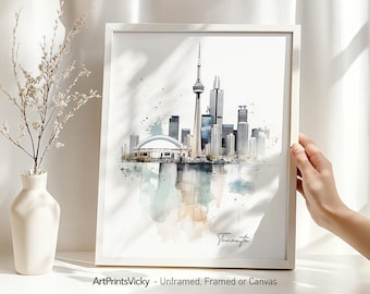 Toronto skyline wall art print | Toronto poster drawing | Toronto Canada cityscape Illustration | ArtPrintsVicky