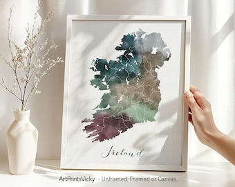 Ireland map poster print | Personalised gifts wall art | Decor for home and office | ArtPrintsVicky