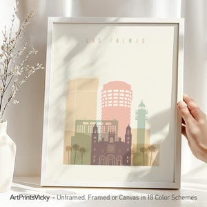 Impressão de Las Palmas, pôster de arte de parede, paisagem urbana da Espanha, pôster de viagem, impressão de cidade, presentes de viagem, decoração de escritório | ArtPrintsVicky