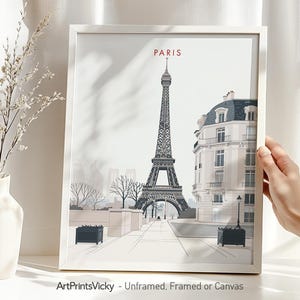 Paris Poster, Wall Art Print, Minimalist Travel Art for Home and Office Decor | Perfect Gift for Wall Gallery | ArtPrintsVicky