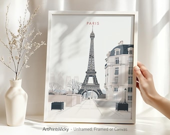 Paris Poster, Wall Art Print, Minimalist Travel Art for Home and Office Decor | Perfect Gift for Wall Gallery | ArtPrintsVicky