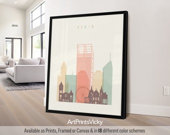 Perth print, Australia poster wall art, Travel poster, City print, Travel gifts, Office decor | ArtPrintsVicky